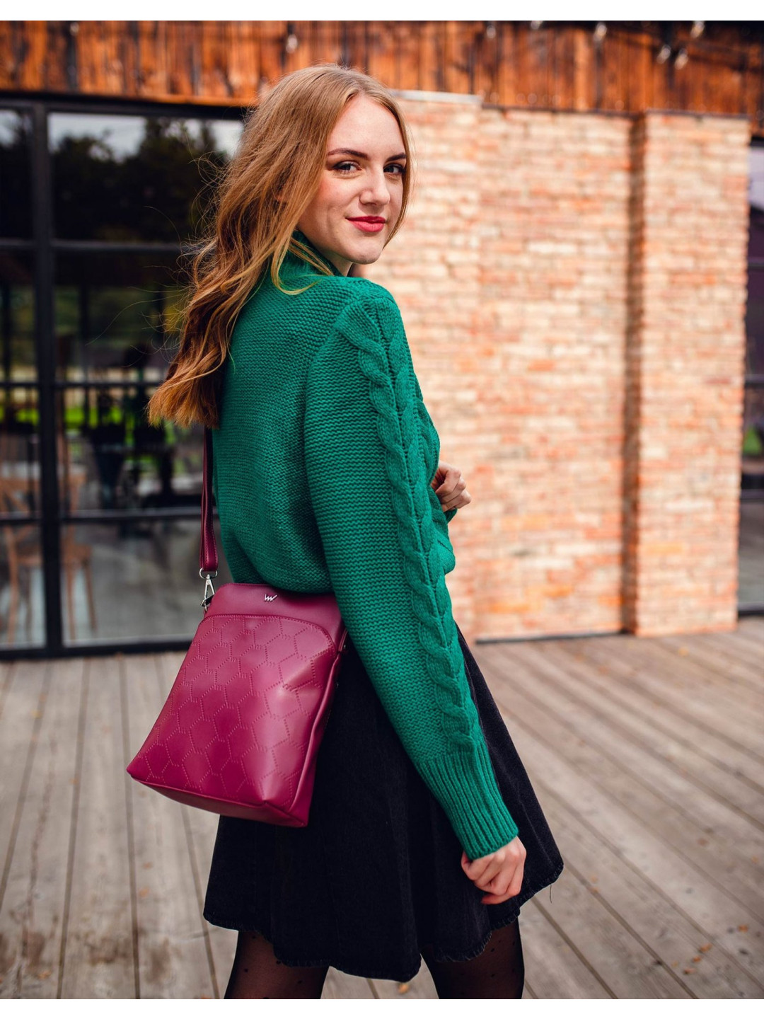 Stylová koženková crossbody VUCH Gronja růžová